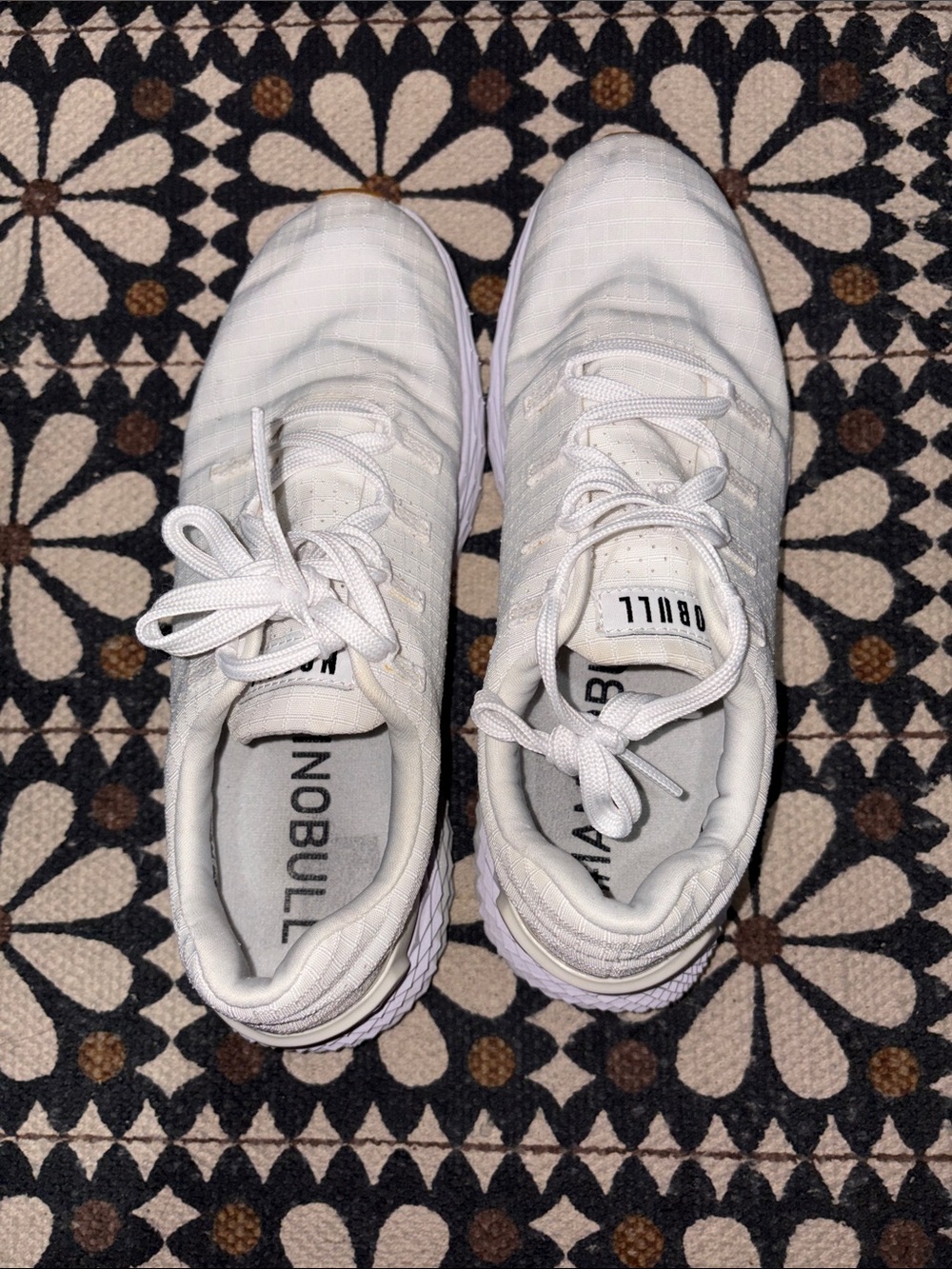 NOBULL White Knit Lace-Up Shoes